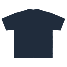 A navy blue adult T-shirt with a simple design and short sleeves. It features a logo on the front.
