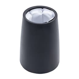 A black wine cooler with a removable inner section designed for ice storage. It features a sleek, modern shape.