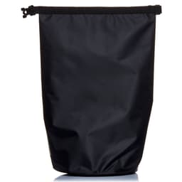 A black 10L dry bag featuring a secure closure and a textured surface, with a logo on the side.