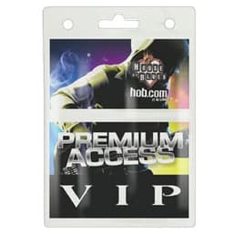 A clear plastic badge holder, featuring a logo and vibrant graphics in multiple colours. Ideal for ID display.