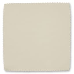A beige microfibre cleaning cloth with scalloped edges, suitable for phone and technology cleaning.