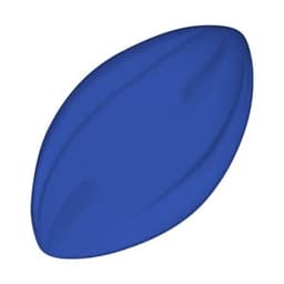 A 135mm Spyro Football in blue, featuring a smooth, oval shape with a logo on its surface.