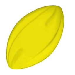 A yellow 135mm Spyro football with a smooth surface and a logo.