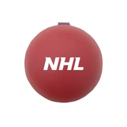 A round red reusable water balloon featuring a white logo. The product is designed for fun and games.