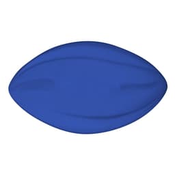 A blue 135mm Spyro Football with a smooth design and a logo on one side.