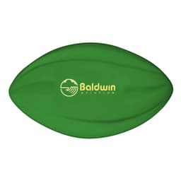 A green 135mm Spyro Football with a logo on its surface.