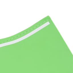A green Giant Foam Hand with a smooth surface and stitched edge, featuring a white line near the top.