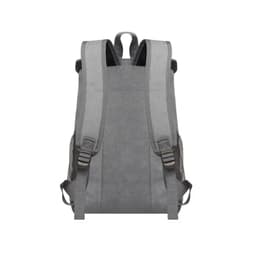 A grey cooler backpack featuring padded shoulder straps and mesh side pockets. Branding visible on the product.