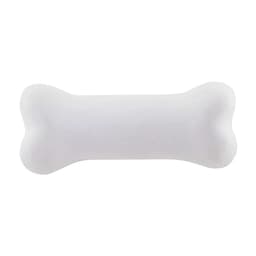 A white bone-shaped stress reliever with a smooth surface, designed in a fun animal theme.