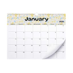 A horizontal wall calendar for January 2026, featuring floral designs and a white background. It includes a logo at the top.
