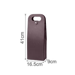 A drink bottle bag in a dark purple shade, featuring a handle and dimensions of 41cm by 16.5cm by 9cm.