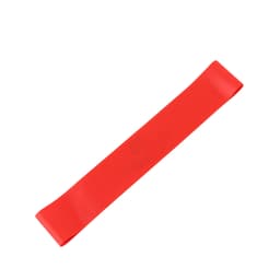 A red latex-free TPE fitness resistance band with a smooth surface. It features a simple design without text or logos.
