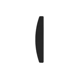 A professional half moon shape nail file in black, featuring a smooth surface and a sleek design.