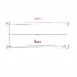 A 100% polyester printed tie, measuring 8cm wide and 147cm long, featuring a pointed tip design.