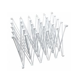 A white pop-up display frame, featuring a collapsible design with multiple interlocking sections.