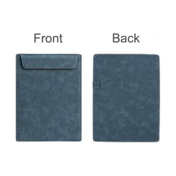 A4 magnetic clipboard in dark blue with a flap on the front and a smooth back, featuring a logo.