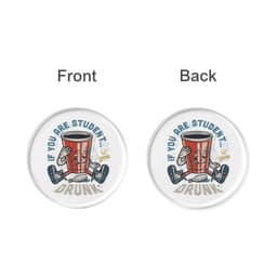 A round, clear acrylic coaster featuring a drink cup design with colourful graphics on both sides.