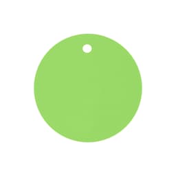 A round, green anti-spike drink cover with a hole for easy attachment.