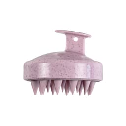 A pink hair scalp massager with soft, pointed tips for gentle massage, featuring a hanging hook.