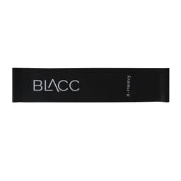 A black latex resistance band with a logo, labelled as "X-Heavy."