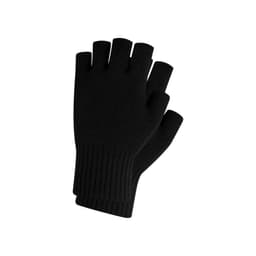 Fingerless gloves in black, made from knitted fabric, featuring a woven label. Ideal for casual wear.