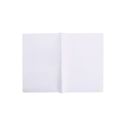 A soft PVC folder in white, featuring a simple design with an internal pocket and a logo branding.