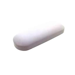 An oval-shaped stress reliever in a solid white colour, featuring a smooth, rounded design.