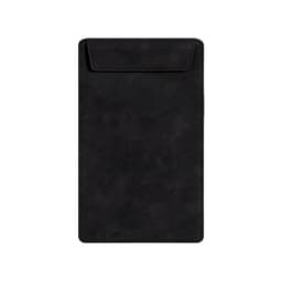 A5 magnetic clipboard in black with a smooth, textured surface and a pocket flap at the top.