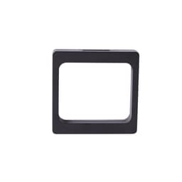 A square floating box in black, designed for packaging. It features a sleek, modern shape and has a logo.