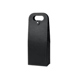 A drink bottle bag designed to hold two wine bottles, featuring a black exterior and a handle.