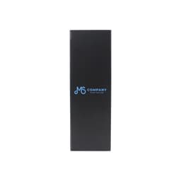 A black foldable wine box with a logo on the side, designed for a single bottle.