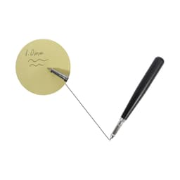 A black pen in the shape of a baseball bat, featuring a metallic clip and fine tip for writing.