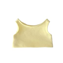 A yellow plush doll tank top with a simple design and no logos or branding.