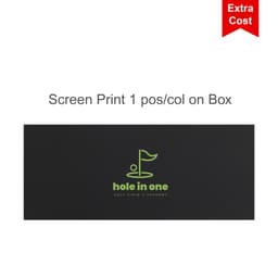 A black box featuring a logo with a golf flag. Contains a golf pen gift set.
