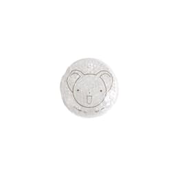 A transparent gel cold/hot pack featuring a cute bear face design, with a textured surface and a logo.