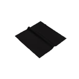 A black RPET lens cloth with a textured edge, folded slightly at one corner.
