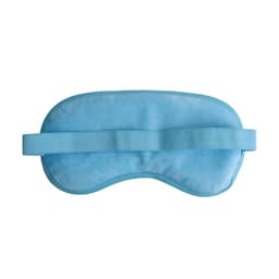A blue gel cold/hot eye mask with a soft texture and an adjustable strap.