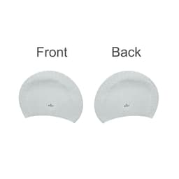 A silicone swimming cap in a light grey hue, featuring a textured design, with front and back views displayed.