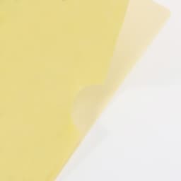 An A4 L-shaped open folder in a light yellow colour, featuring a cut-out design and a smooth finish.