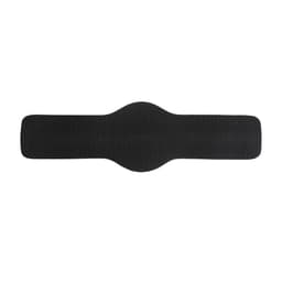 A drink bottle holder in black with an embedded logo, designed to fit around various bottle shapes.