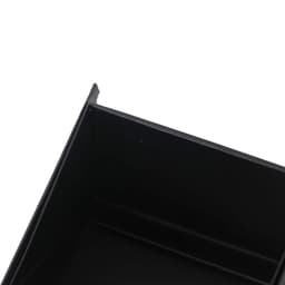 A drink bottle foldable wine box in matte black with an interior compartment and branding.