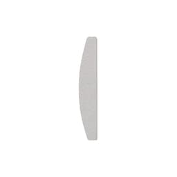 A half moon shape nail file in a grey colour, designed for nail care and grooming. It features a smooth texture.