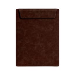 A4 magnetic clipboard in a rich brown colour with a smooth, textured finish and a flap closure at the top.