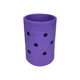 A purple EVA Holes Stubby holder with multiple circular cutouts, designed to fit drink bottles.