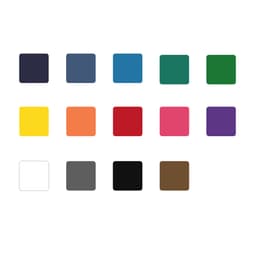 A collection of square adhesive bows in various colours, including navy, teal, green, yellow, orange, red, pink, purple, white, grey, black, and brown.
