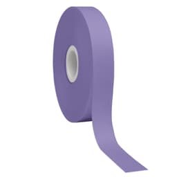 A roll of satin polyester ribbon in a light purple colour, featuring a solid and smooth texture.