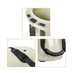 A 15L light green ice bucket featuring a handy black rope and multiple attachment points. Includes a black handle.