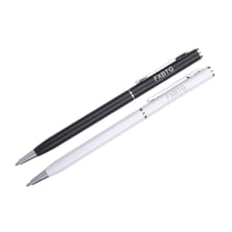 Two Aluminium Cross Pens in black and white, featuring metal accents and a branding logo.