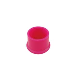 A pink silicone wine stopper with a tapered design, featuring a smooth surface and no visible branding.