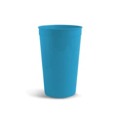A blue 946ml plastic stadium cup with a smooth surface and no visible branding.